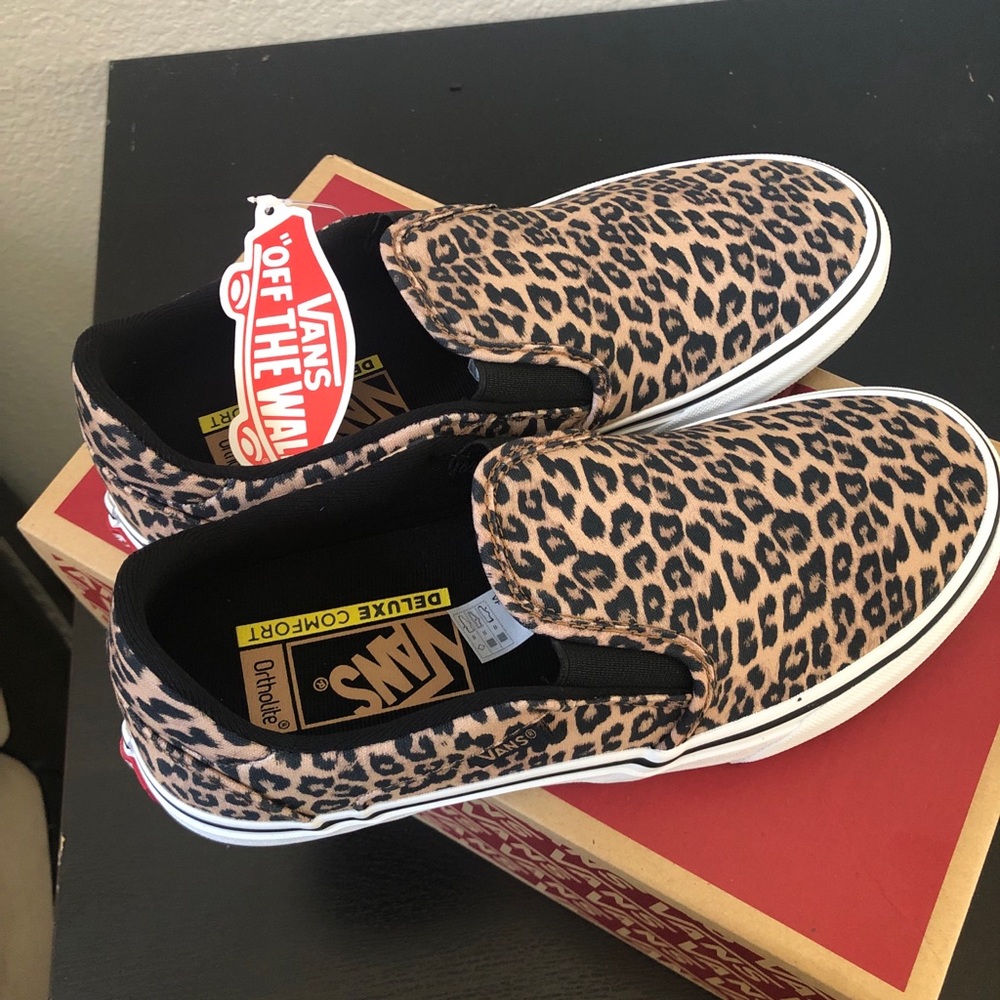 Vans Women's Asher Cheetah Skate Shoes Sz 8.5